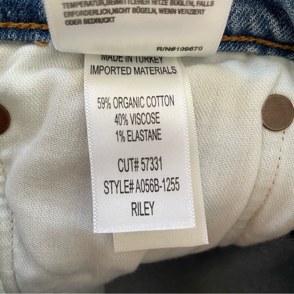 Agolde Riley High-Rise Distressed Straight Crop Jeans Stretch Button Fly NWT - Picture 15 of 16